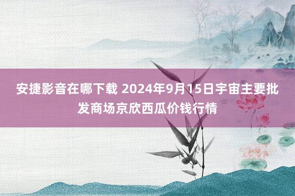 安捷影音在哪下载 2024年9月15日宇宙主要批发商场京欣西瓜价钱行情