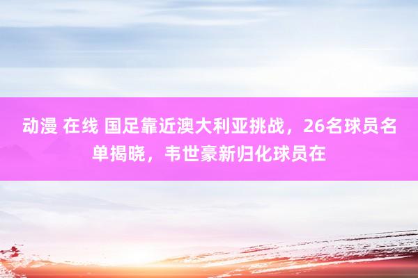 动漫 在线 国足靠近澳大利亚挑战，26名球员名单揭晓，韦世豪新归化球员在