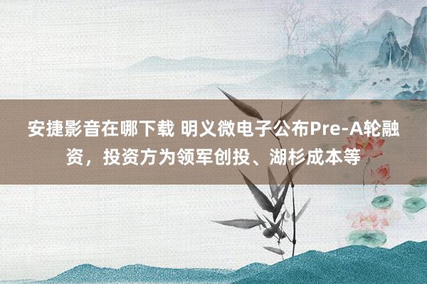 安捷影音在哪下载 明义微电子公布Pre-A轮融资，投资方为领军创投、湖杉成本等