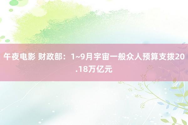 午夜电影 财政部：1~9月宇宙一般众人预算支拨20.18万亿元