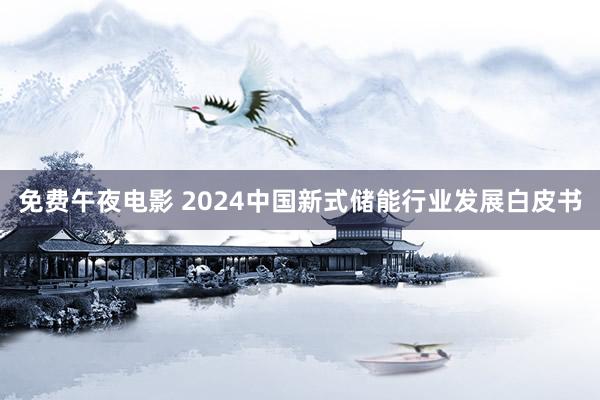 免费午夜电影 2024中国新式储能行业发展白皮书