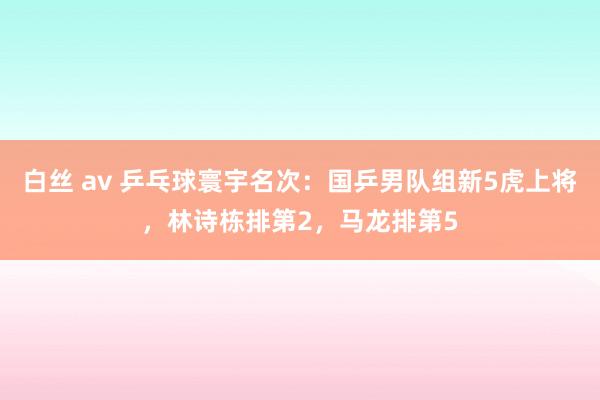 白丝 av 乒乓球寰宇名次：国乒男队组新5虎上将，林诗栋排第2，马龙排第5