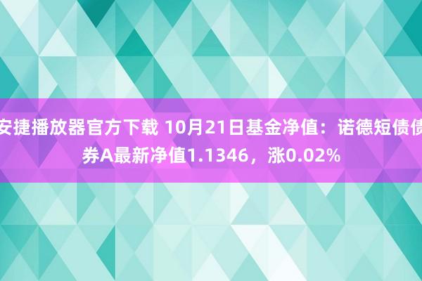 安捷播放器官方下载 10月21日基金净值：诺德短债债券A最新净值1.1346，涨0.02%