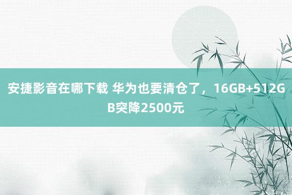 安捷影音在哪下载 华为也要清仓了，16GB+512GB突降2500元