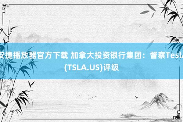 安捷播放器官方下载 加拿大投资银行集团：督察Tesla(TSLA.US)评级