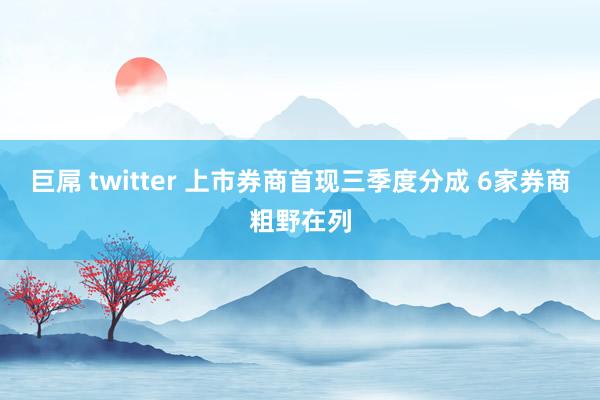 巨屌 twitter 上市券商首现三季度分成 6家券商粗野在列