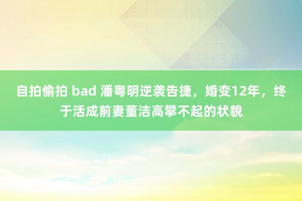 自拍偷拍 bad 潘粤明逆袭告捷，婚变12年，终于活成前妻董洁高攀不起的状貌