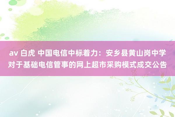 av 白虎 中国电信中标着力：安乡县黄山岗中学对于基础电信管事的网上超市采购模式成交公告