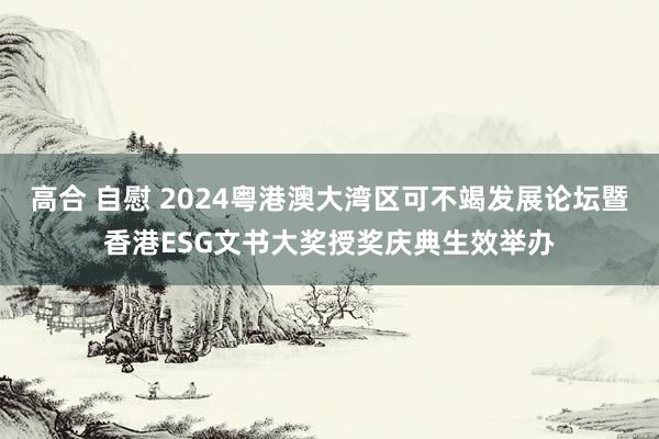 高合 自慰 2024粤港澳大湾区可不竭发展论坛暨香港ESG文书大奖授奖庆典生效举办