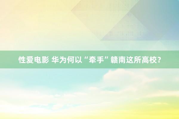 性爱电影 华为何以“牵手”赣南这所高校？