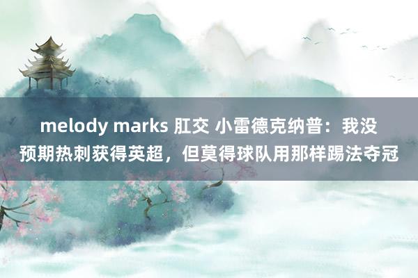 melody marks 肛交 小雷德克纳普：我没预期热刺获得英超，但莫得球队用那样踢法夺冠