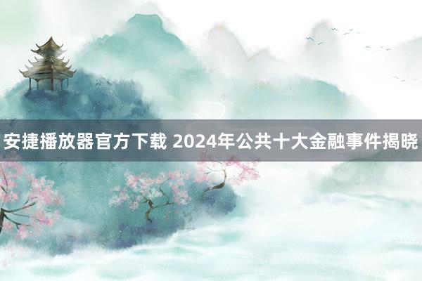 安捷播放器官方下载 2024年公共十大金融事件揭晓