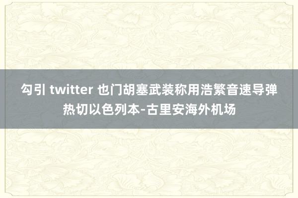 勾引 twitter 也门胡塞武装称用浩繁音速导弹热切以色列本-古里安海外机场