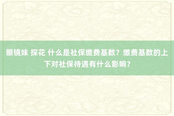 眼镜妹 探花 什么是社保缴费基数？缴费基数的上下对社保待遇有什么影响？