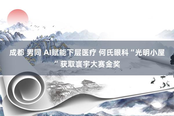 成都 男同 AI赋能下层医疗 何氏眼科“光明小屋”获取寰宇大赛金奖