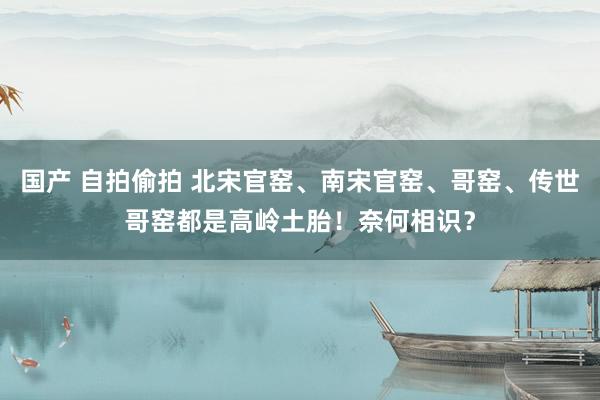 国产 自拍偷拍 北宋官窑、南宋官窑、哥窑、传世哥窑都是高岭土胎！奈何相识？