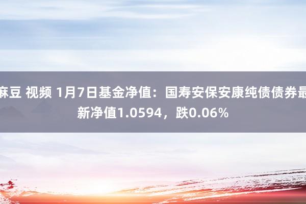 麻豆 视频 1月7日基金净值：国寿安保安康纯债债券最新净值1.0594，跌0.06%