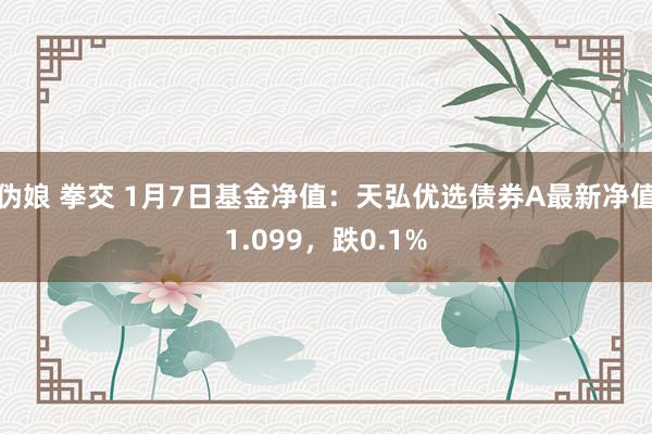 伪娘 拳交 1月7日基金净值：天弘优选债券A最新净值1.099，跌0.1%